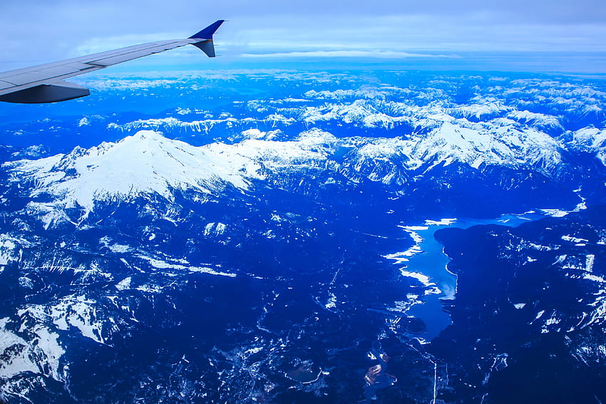 Nature, Mountains, Usa, Vertex, United States, Tops, Washington, Airplane Wing, Wing Of The Plane HD wallpaper