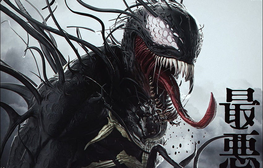 Language, Teeth, Art, Marvel, Venom, Venom, Symbiote, Creatures, Kenny Carmody, by Kenny Carmody, Venom Seperation Anxiety - Midnight Doodle for , section фантастика HD wallpaper