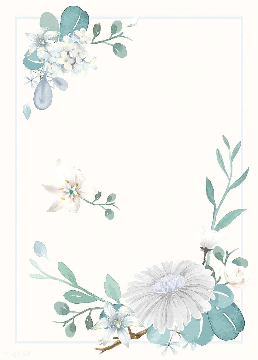 vektor premium kartu undangan dengan tema biru muda 466756. Ilustrasi bunga, cat air bunga, poster bunga, kartu pernikahan wallpaper ponsel HD