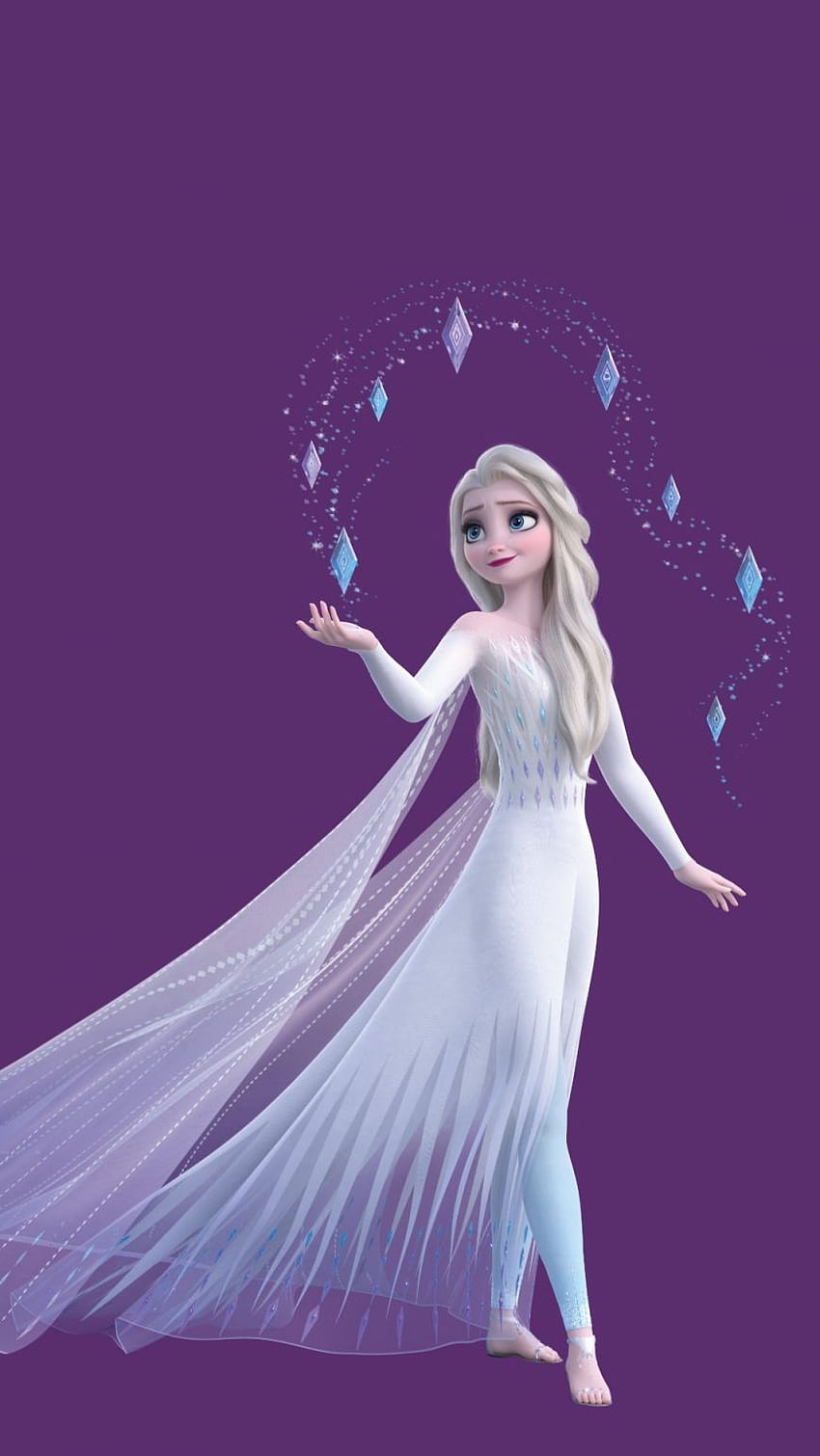 Frozen 2 Elsa vestito bianco mobile con i capelli sciolti. principessa disney iphone, Frozen , principessa disney elsa Sfondo del telefono HD