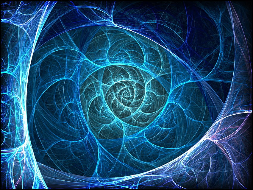 fractal digital, azul, rede, digital, fractal papel de parede HD
