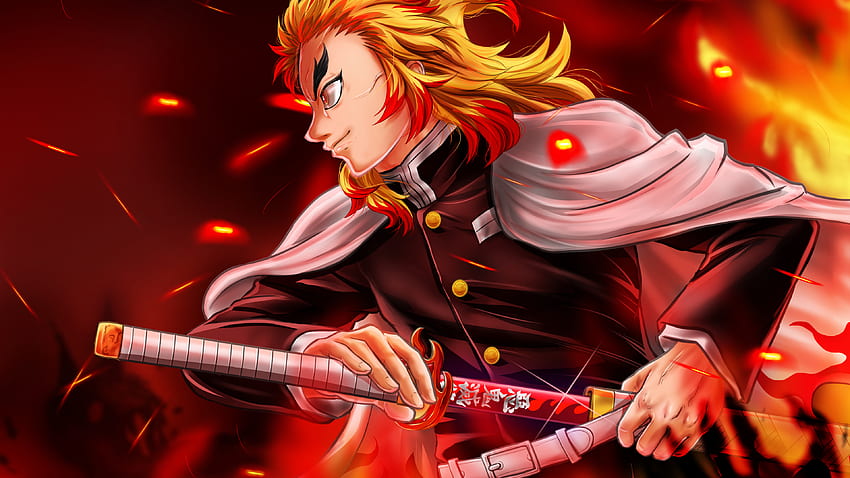 Demon Slayer  Kyojuro Rengoku Red Nichirin Metal Sword  Anime House