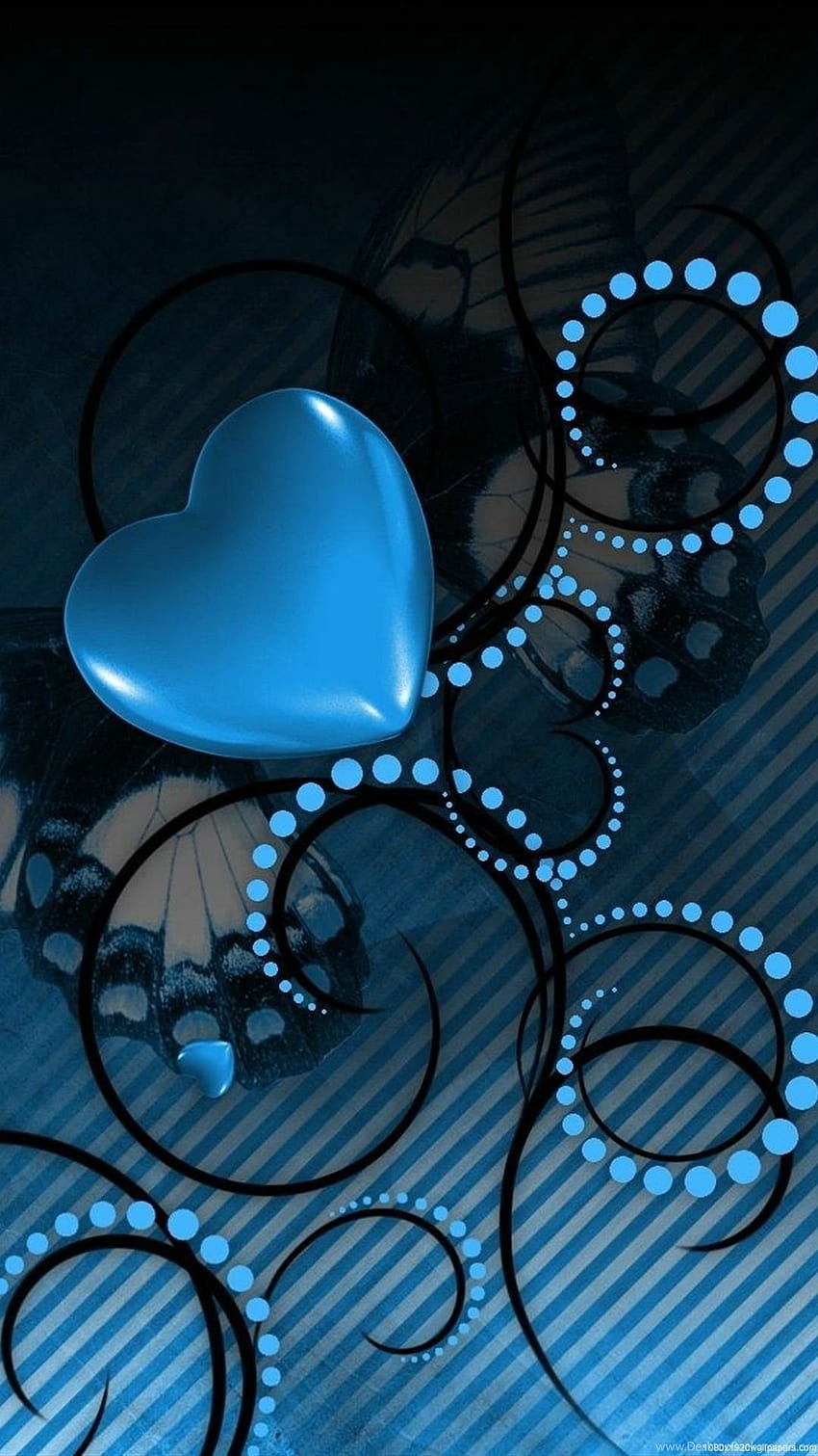 Niebieskie Serce, Tło Ciemne Serce Tapeta na telefon HD