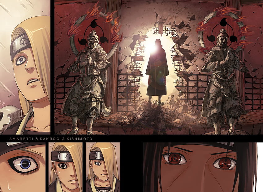 Itachi Uchiha, Deidara (Naruto) Bakgrund et Bakgrund, Itachi Genjutsu Fond d'écran HD