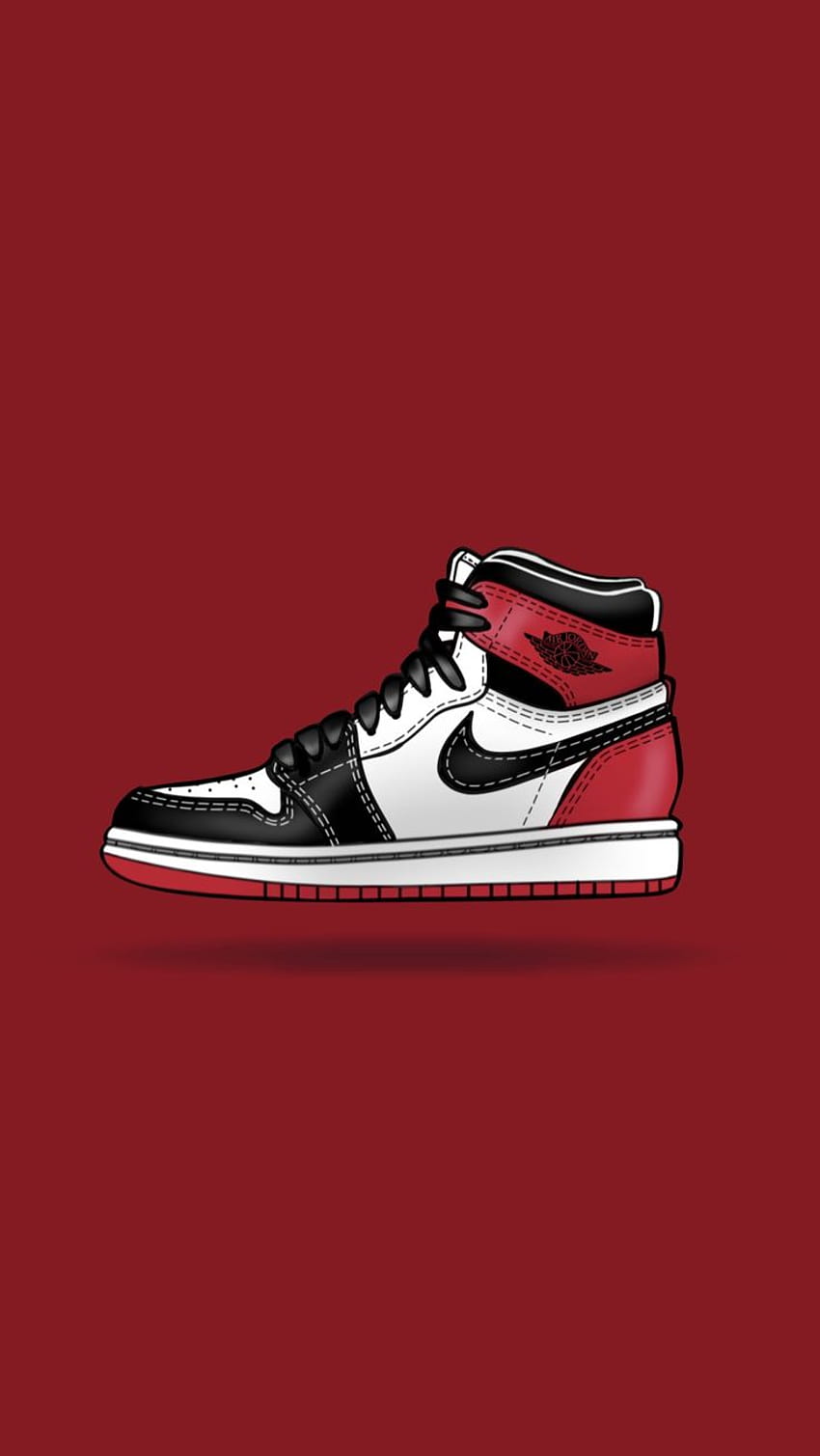 Jordan 1 Classic - Rot. Schuhe , Turnschuhe , Jordan Schuhe , Rote Jordan Schuhe HD-Handy-Hintergrundbild