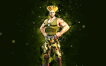 Guile green neon lights, warriors, Street Fighter, protagonist, Guile  Street Fighter, HD wallpaper