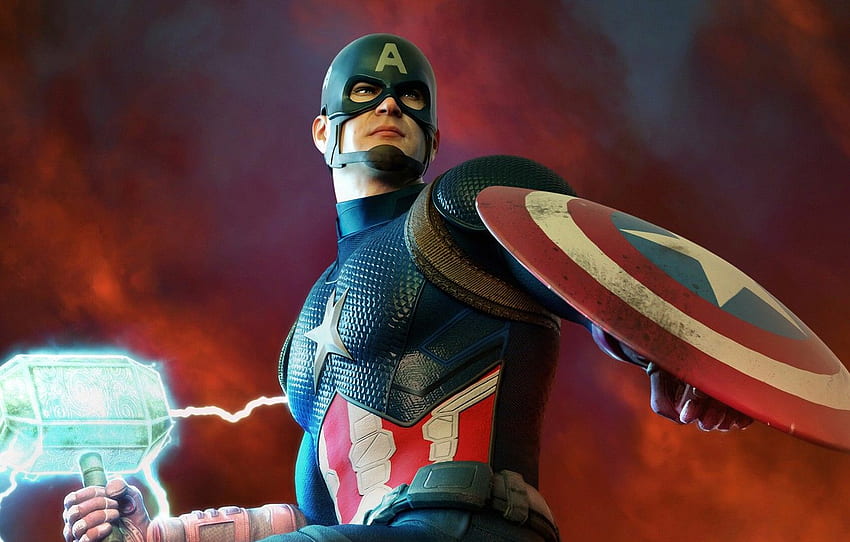 hammer, hero, Captain America, Chris Evans, MARVEL HD wallpaper