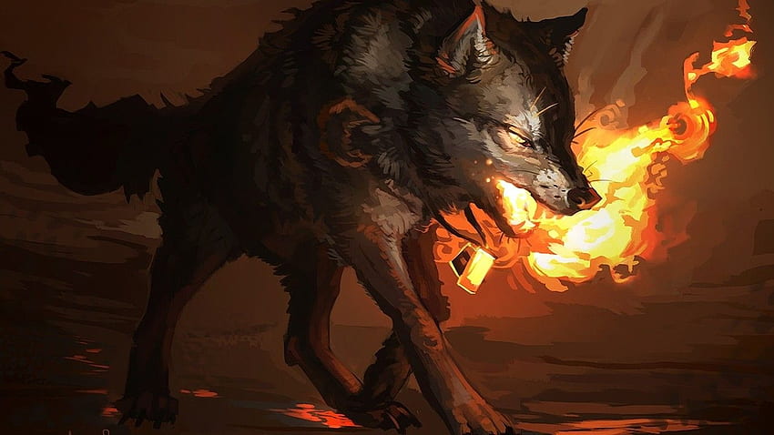 Fire wolf anime Archives anime fire wolf HD wallpaper  Pxfuel