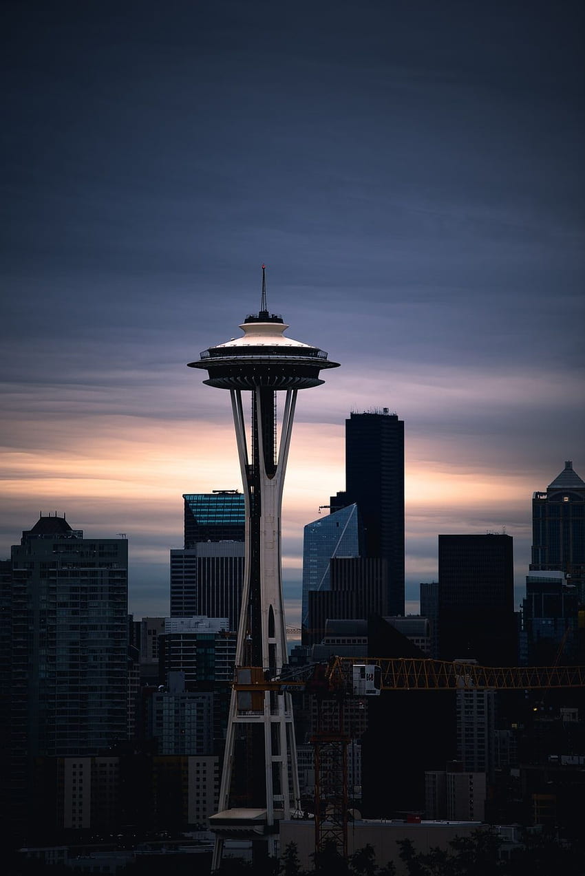 The Seattle space needle at sunrise f., Seattle Sunset HD phone wallpaper