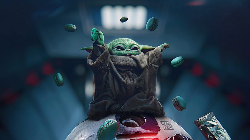 Baby Yoda, Star Wars, The Mandalorian, Spdrmnkyxxi & Background HD wallpaper