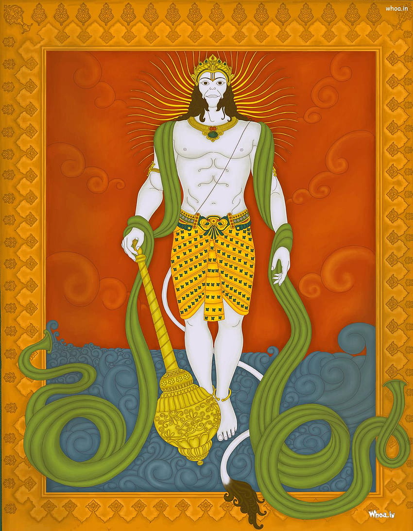 Whoa - In Logo - Lukisan Lord Hanuman, Wajah Hanuman wallpaper ponsel HD