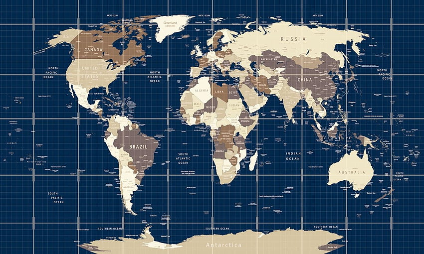 World Map Mural, World Atlas HD wallpaper