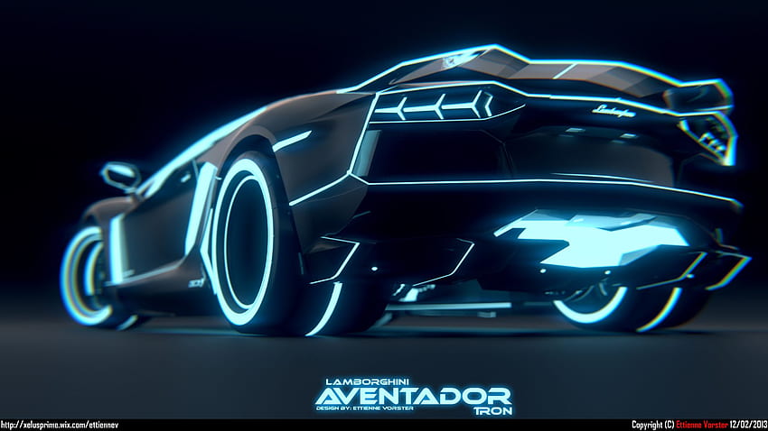 Neon-Lamborghini, Schwarzer und blauer Neon-Lamborghini HD-Hintergrundbild