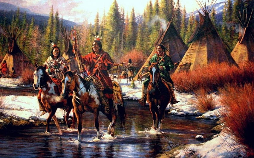 Amerikanischer Ureinwohner, Cooler Krieger der amerikanischen Ureinwohner HD-Hintergrundbild