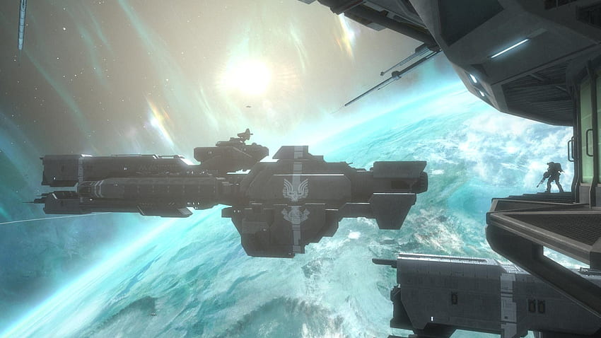 Orbit Halo Reach space station . HD wallpaper