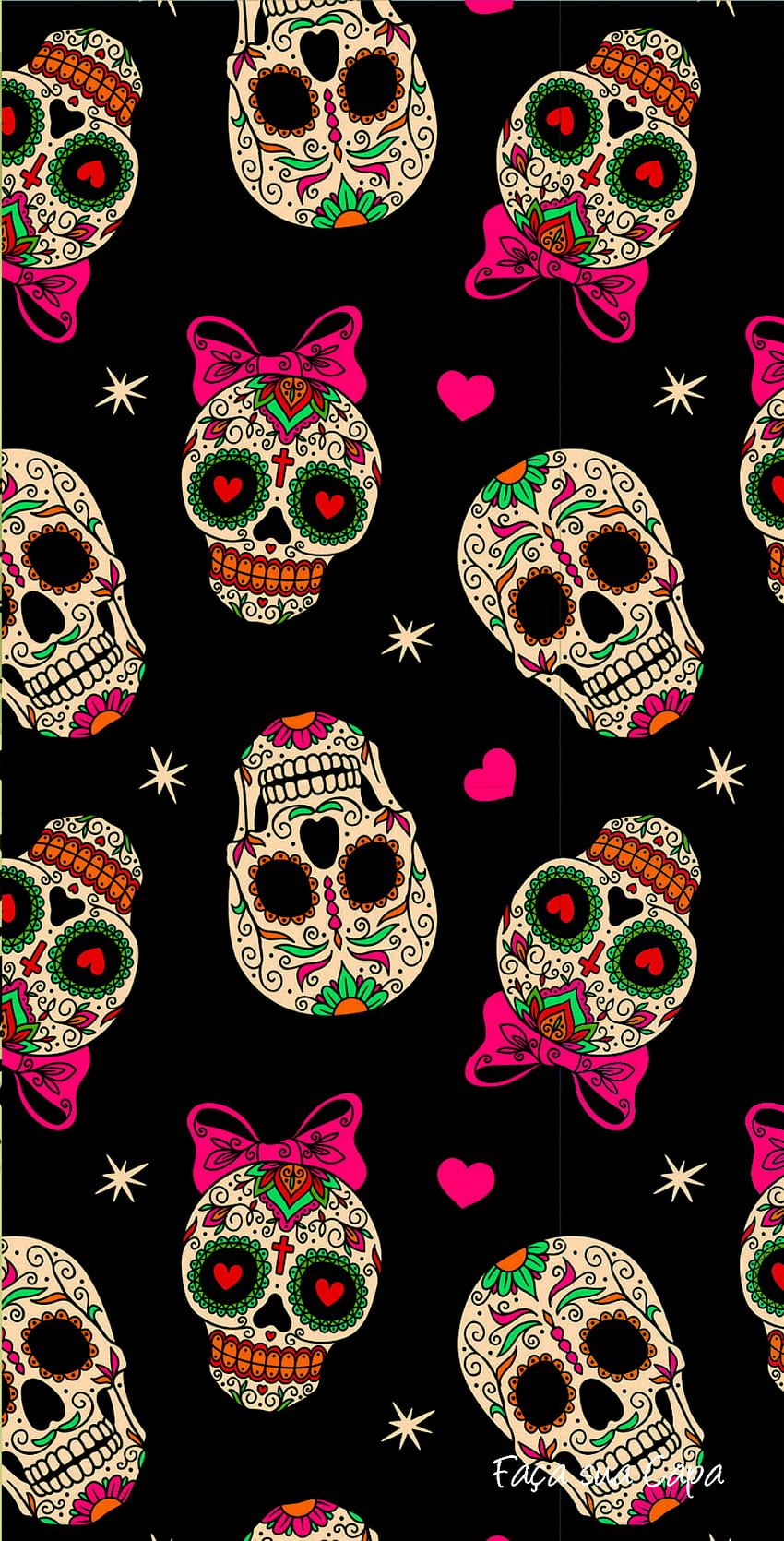 Sugar skull Halloween . Skulls in 2019. Sugar, Cute Day of the Dead HD phone wallpaper