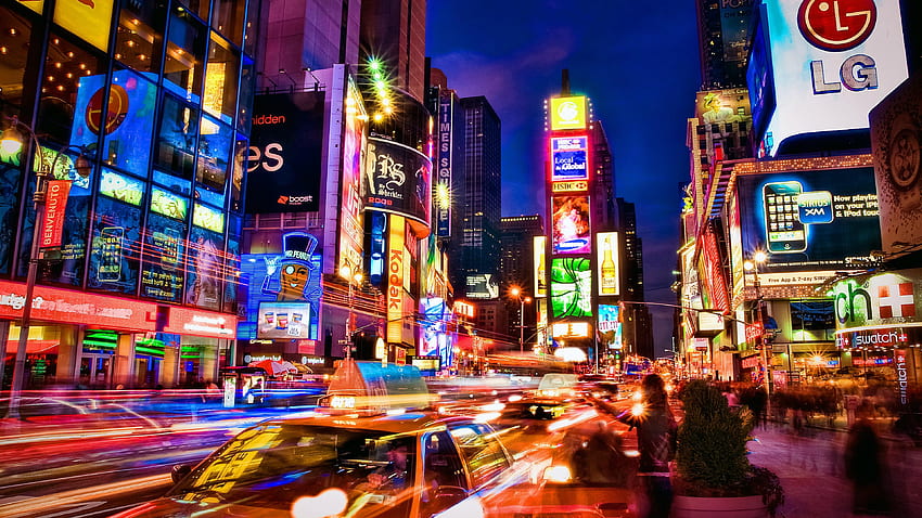 Times Square At Night (Midtown Manhattan, New York) HD wallpaper