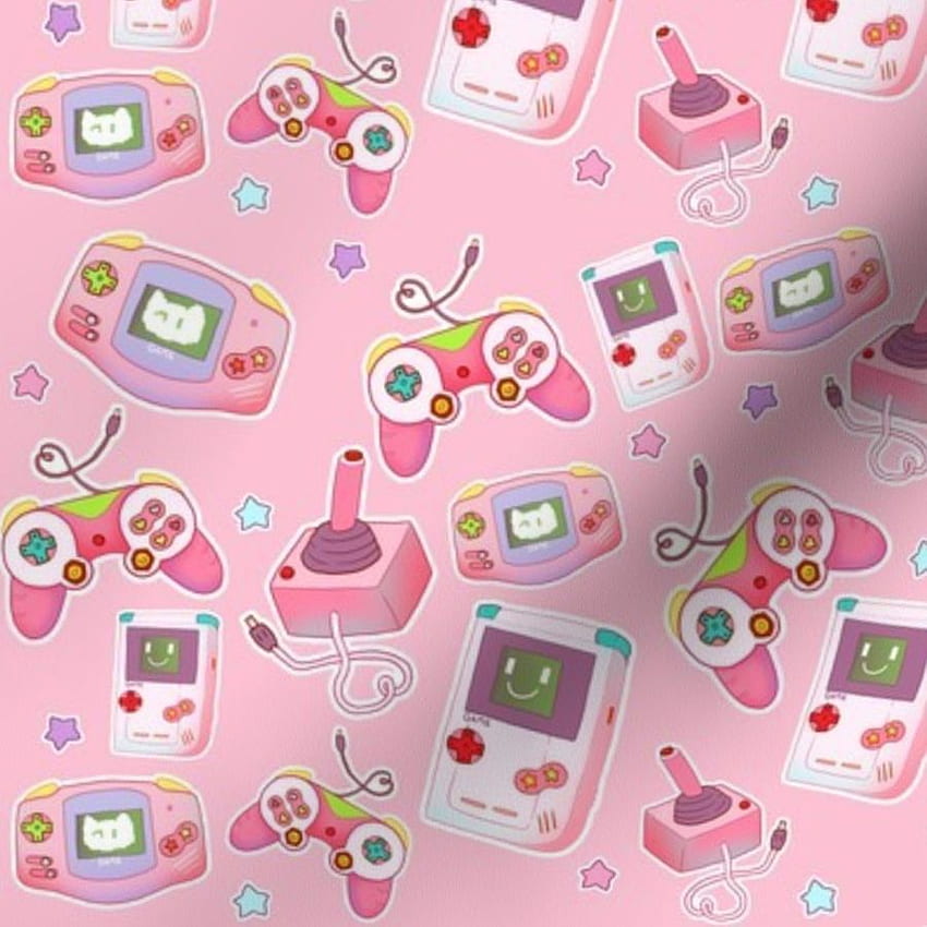Gamer en rosa pastel - Spoonflower. Estética rosa pastel, estética Alexa + core +, estética pastel, Kawaii Grunge Gaming fondo de pantalla del teléfono