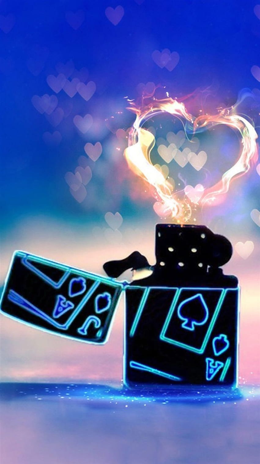 Lighter Love Heart Fire iPhone 8 HD phone wallpaper