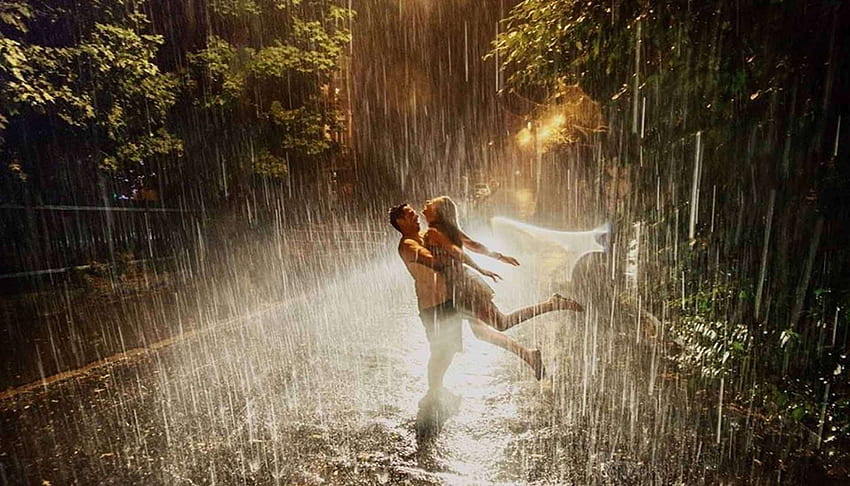Love Full Rain, Rain Couple HD wallpaper