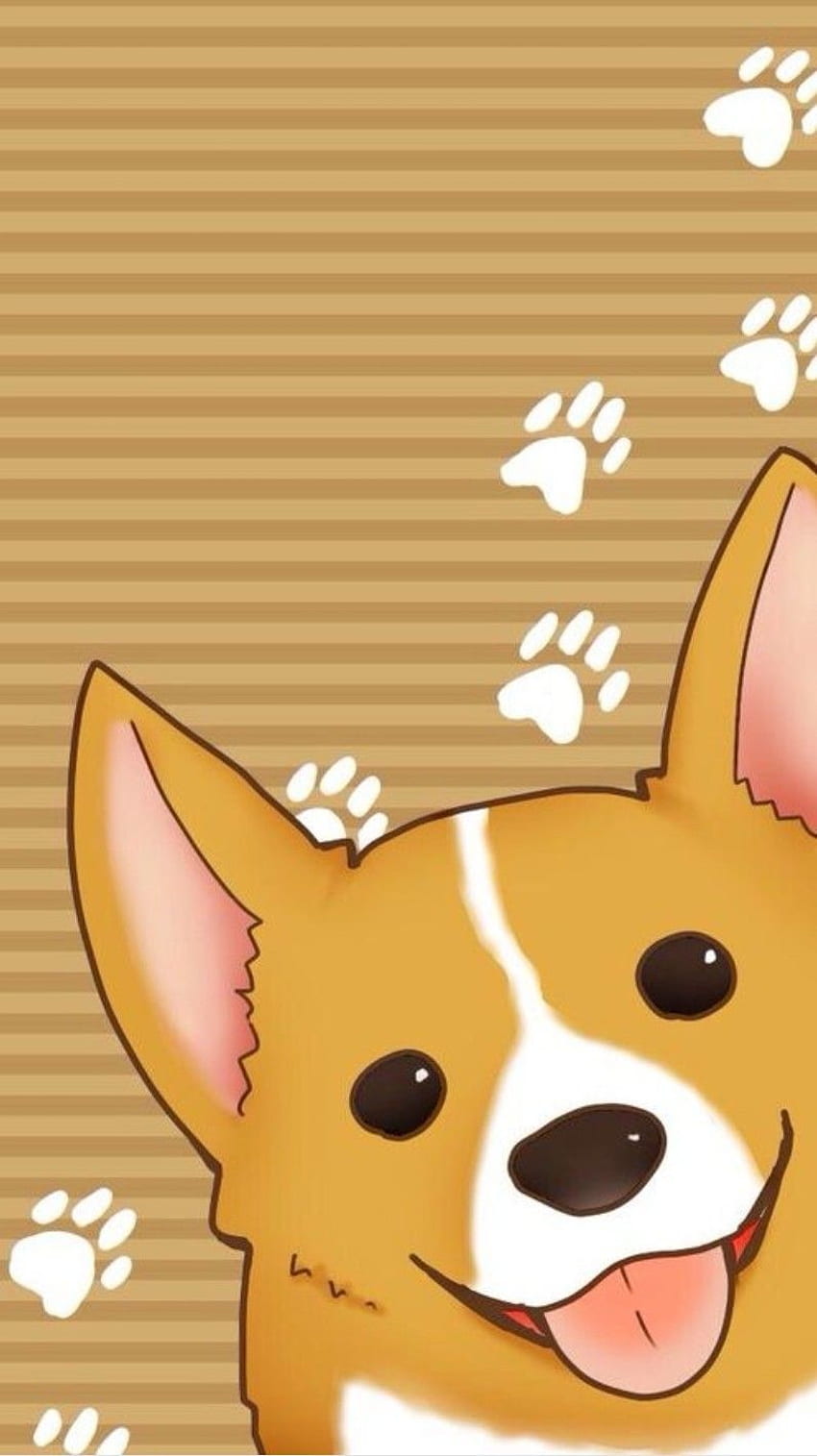 Sweet little cute kawaii anime cartoon puppy wolf Vector Image