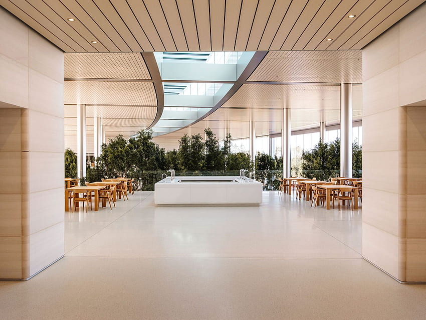 Jony Ive w Apple Park i jego wyjątkowa, minimalistyczna okładka W*, Apple Building Tapeta HD