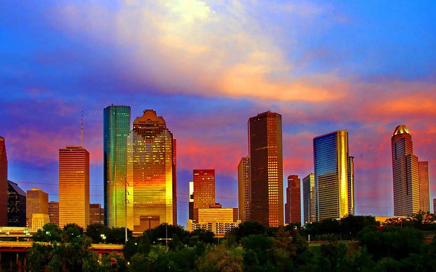 Houston Skyline . Houston skyline, Skyline, Downtown houston HD wallpaper