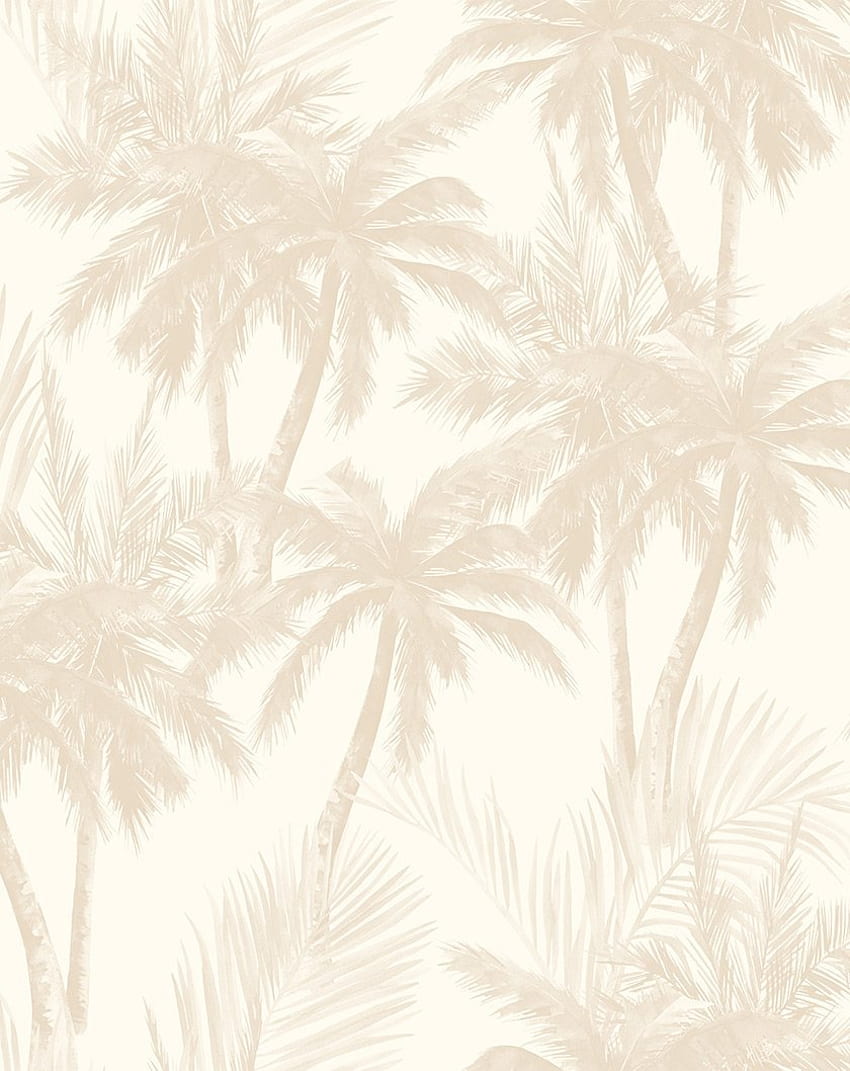 SHOP Beigefarbene, goldene Palmen zum Aufkleben, abnehmbarer Stoff, goldene Palmen HD-Handy-Hintergrundbild