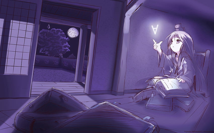 애니메이션, 저녁, 방, 책, Animeshka, 읽기 HD 월페이퍼