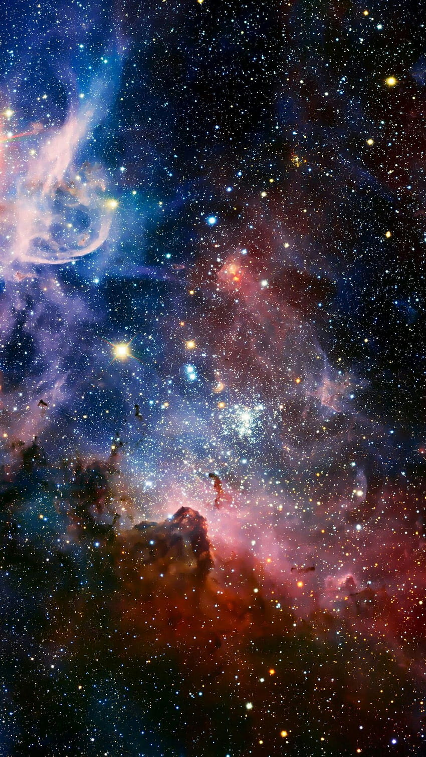 Tło telefonu galaktyki. Mgławica Carina, astronomia, przestrzeń Hubble'a Tapeta na telefon HD