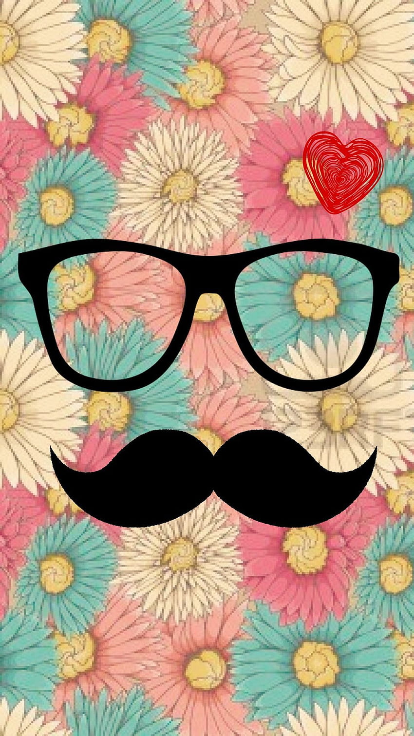 hipster mostacho- vintage flower - love .at, Vintage Mustache HD phone wallpaper