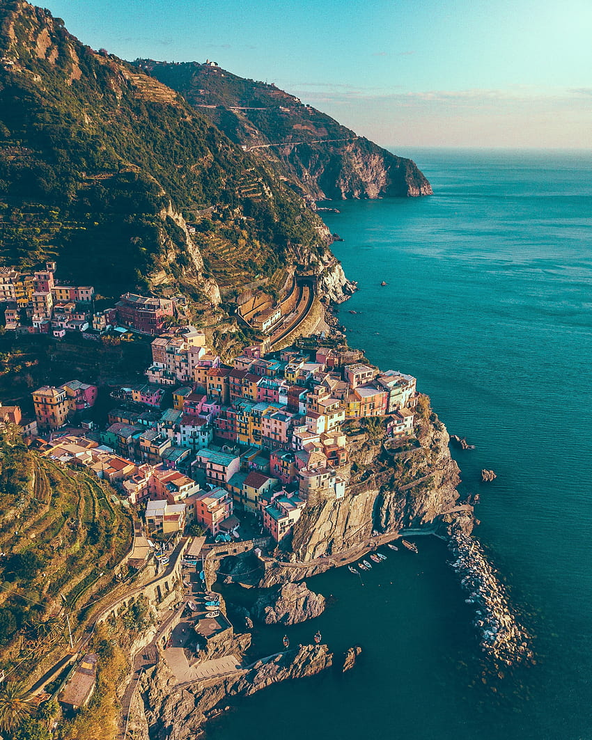 Stadt, Städte, Berge, Meer, Italien, Felsen, Manarola HD-Handy-Hintergrundbild