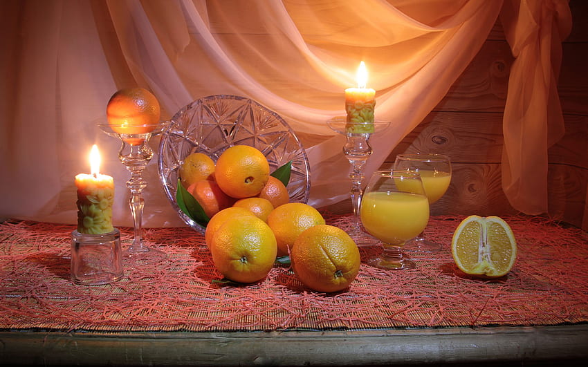 Orange fruit Food Candles Citrus, Food Is Life HD wallpaper
