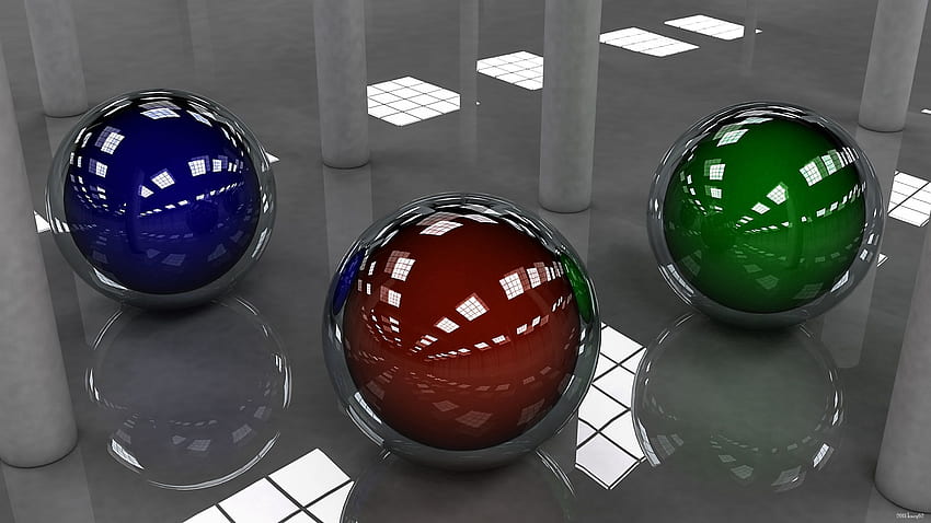 Brillante, multicolore, eterogeneo, 3D, superficie, forma, vetro, palla Sfondo HD