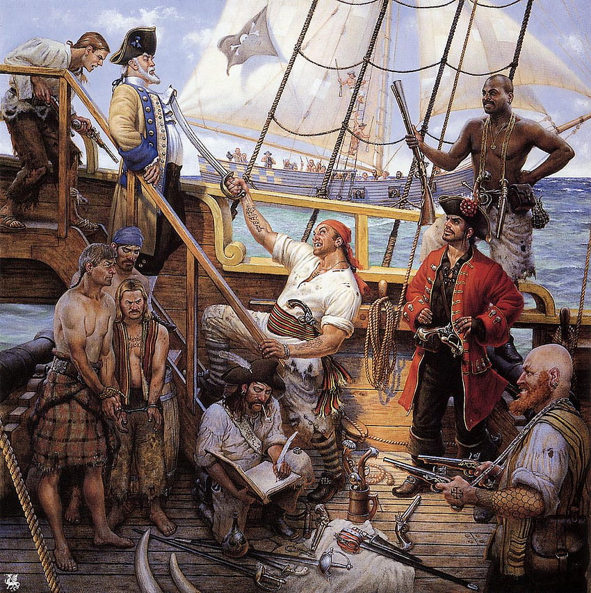 Piratas Hombre Edad Media Cubierta (barco) Fantasía Barcos fondo de pantalla del teléfono