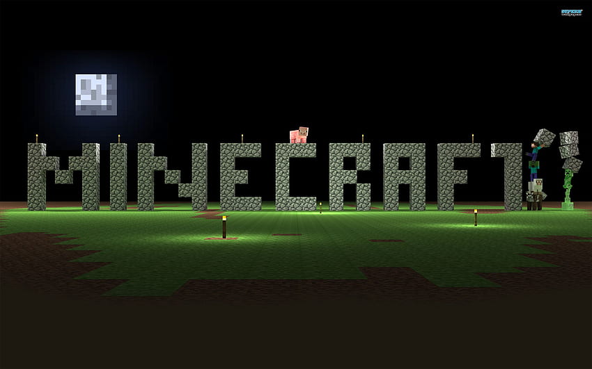 of Minecraft background, Minecraft Logo HD wallpaper