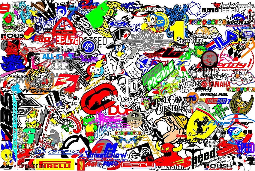 Jdm Sticker Bomb Background HD wallpaper