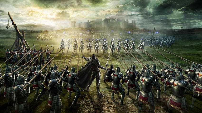 Mittelalterliche Schlacht, episches Schlachtfeld HD-Hintergrundbild