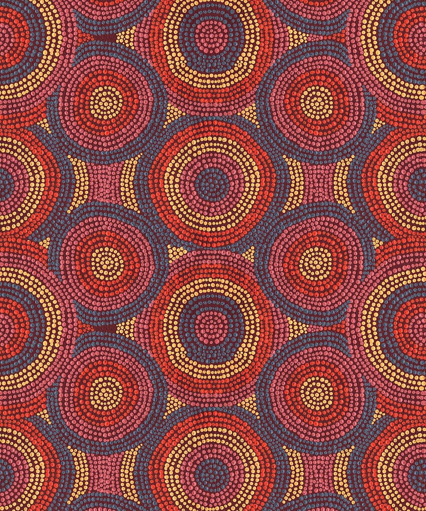 TjUSAula • Autêntica pintura indígena de pontos • Milton & King, aborígine Papel de parede de celular HD