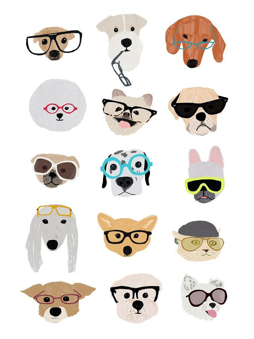 Dogs With Glasses Print. Frame Fanatics like us!, Cute Dogs with Glasses HD phone wallpaper
