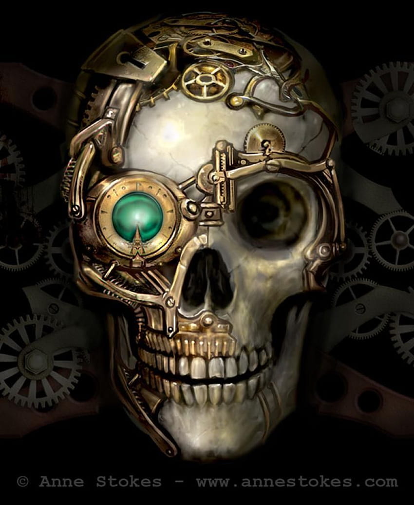 スチーム パンクな頭蓋骨 - アン ・​​ ストークス♤。 Steampunk tattoo, Steampunk artwork, Skull 見てみる HD電話の壁紙