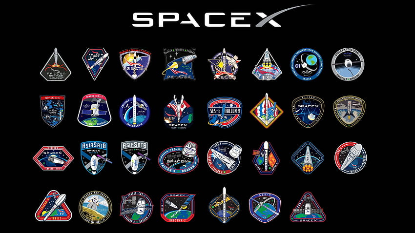 Patch da missão SpaceX (16:9): spacex, logo Spacex papel de parede HD