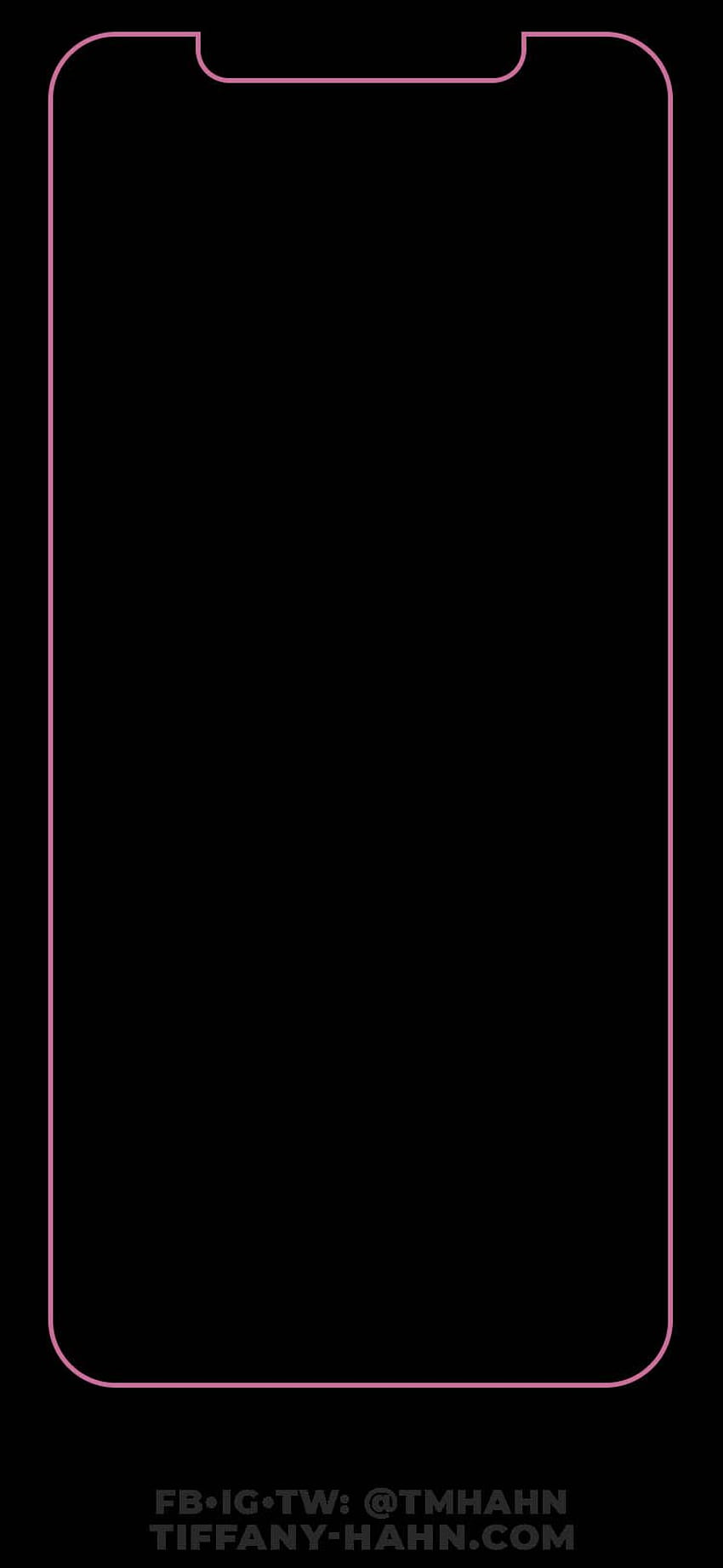 iPhone XS Max - Pink Black Outline - Startschirm. Schwarzes iPhone, rosafarbenes iPhone, schwarz HD-Handy-Hintergrundbild