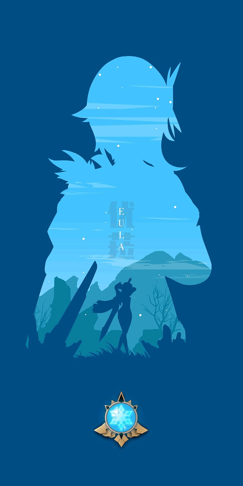 Eula GI Logo, 2022, cryo, reluque, anime HD phone wallpaper