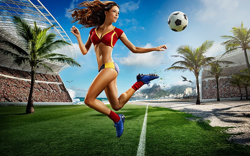 Copa Mundial de Brasil 2014, pelota, mundo, niña, copa, deporte, belleza, brasil, mujer, 2014 fondo de pantalla
