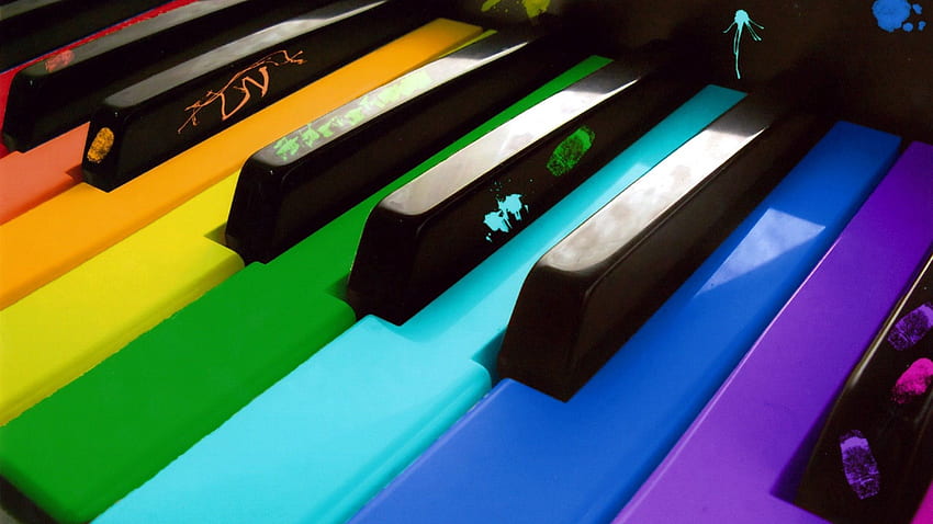 Пиано, Разни, Разни, Многоцветни, Пъстри, Клавиши HD тапет