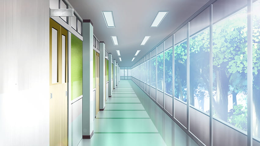 Armadietto estetico del corridoio della scuola di anime Sfondo HD