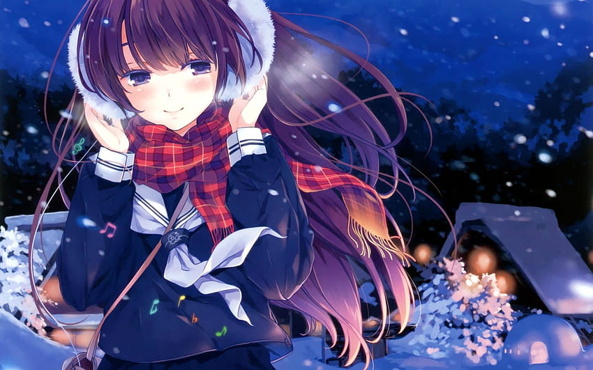 Anime Snow Winter Girl - Anime Girl In Winter -, Cold Anime Girl HD ...