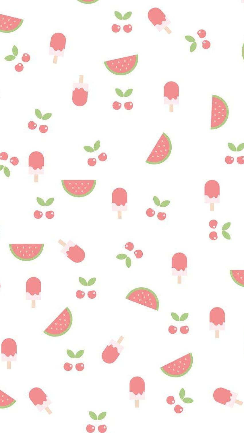 Red popsicle pattern, red popsicle, cherry, watermelon HD phone ...