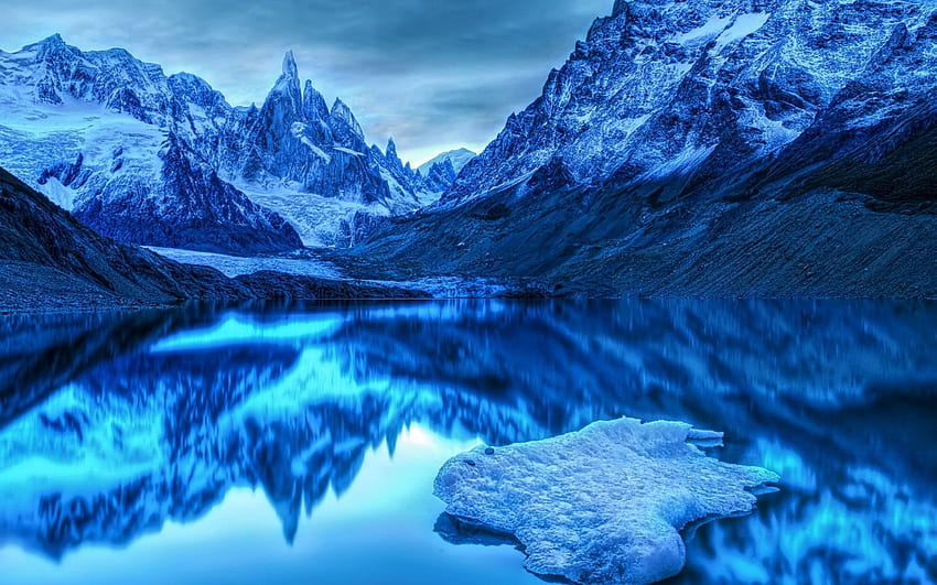 Snow, Nature, Mountains, Ice, Lake, Reflection HD wallpaper